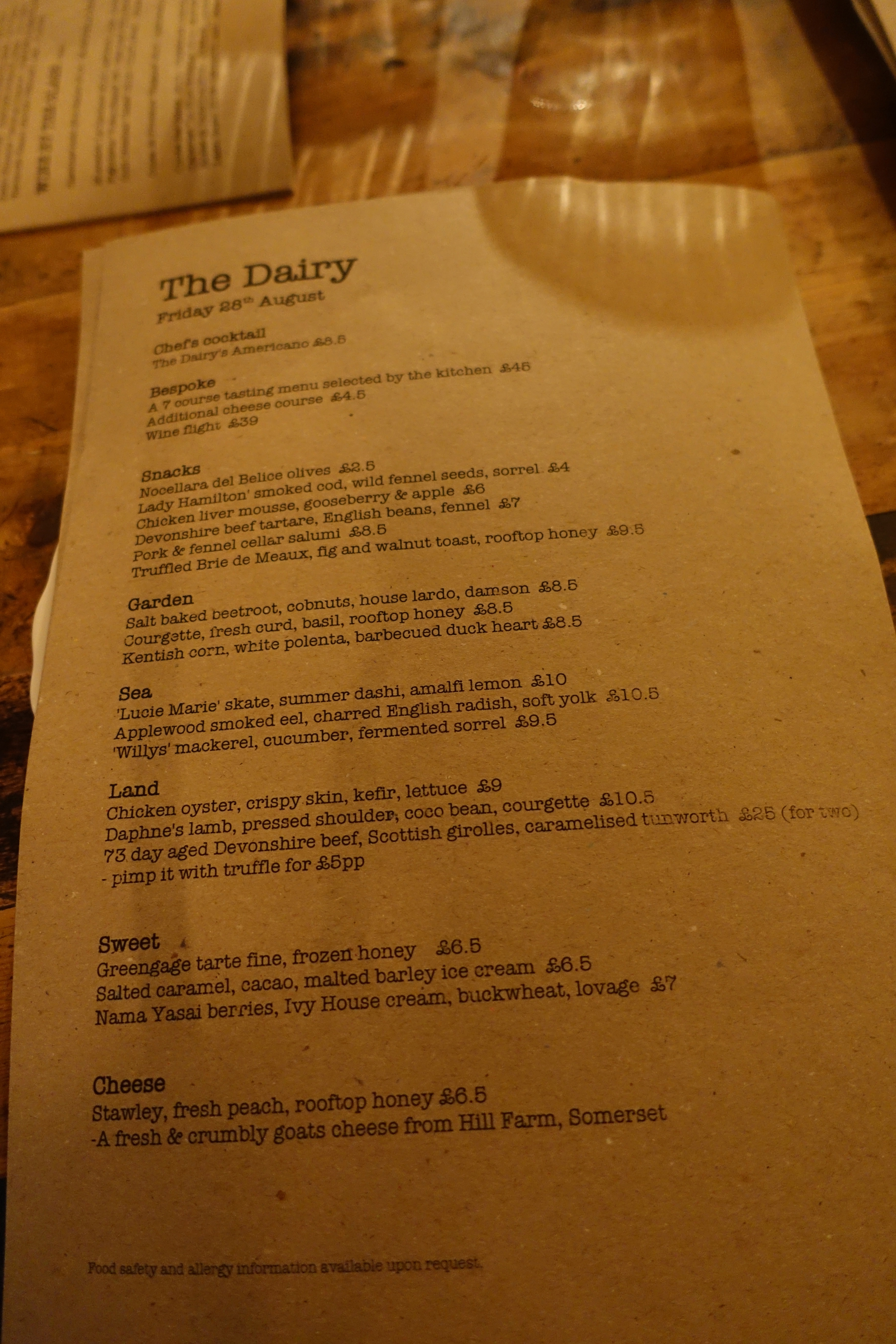 Review: The Dairy, Clapham